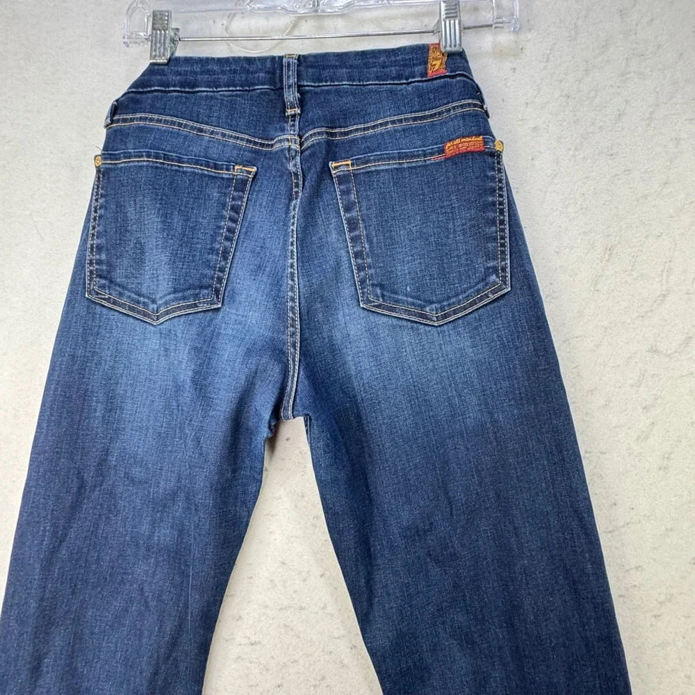 7 For All Mankind Kimmie Bootcut Jeans Womens 28 Dark Mid Rise Stretch Denim